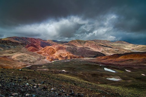 Wild untouched landscape along the road from Lake Manasarovar to the kingdom of Guge