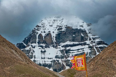 Monk before Mount Kailash