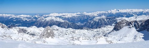 Blue sky over winter landscape