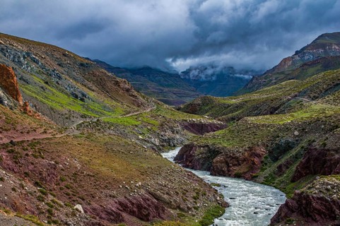 River snakes through as valley