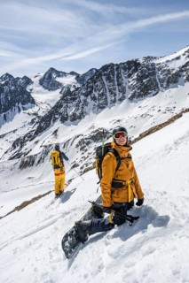 Splitboarders on the descent