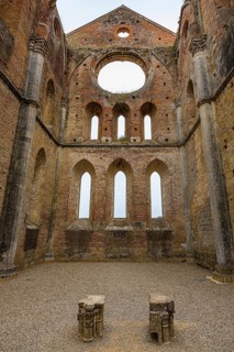 The church ruins of the Abbey of San Galgano