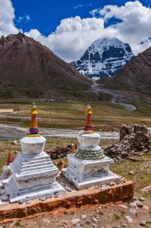 Stupas on the Kailash Kora before Mount Kailash