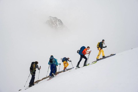 Ski tourers in winter