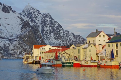 Small fishing boats in a harbour