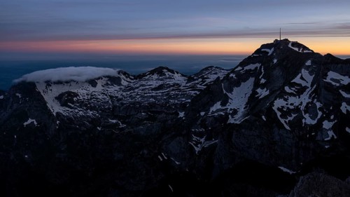 Blue hour over Saentis summit
