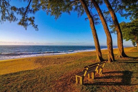Long sandy beach in Manakara on the east coast of Madagascar