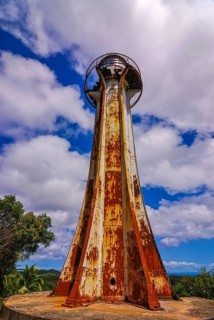 Rusty lighthouse on the northern beach of the Island Ile Sainte-Marie although Nosy Boraha