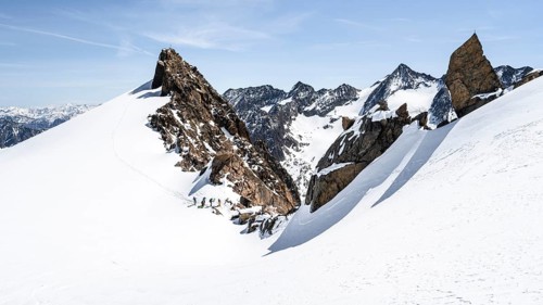 Ski tourers at the Turmscharte