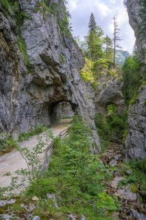 Tunnel in the gorge along the Schrottner path
