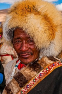 Traditional dressed man on the festival of the tribes in Gerze