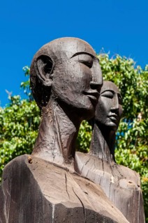 Local wooden art statues in the Ankarafantsika National Park