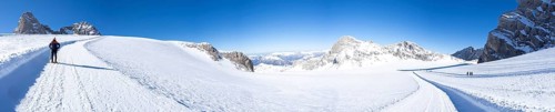 Blue sky over winter landscape
