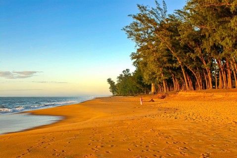 Long sandy beach in Manakara on the east coast of Madagascar