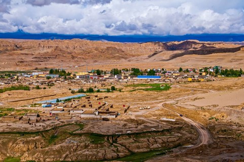 Overlook over the fertile valley of the kingdom of Guge