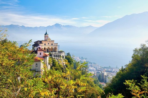 Pilgrimage Church of Madonna del Sasso on Lake Maggiore