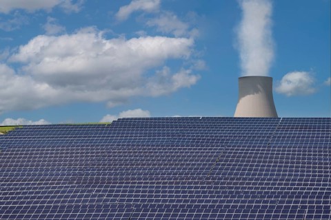 Solar plant with nuclear power station. Binsham
