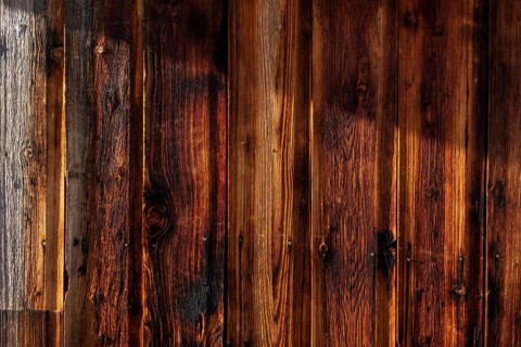 Wooden wall at a hut