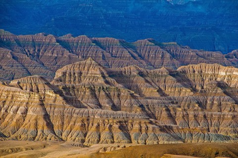 Eroded mud landscape in the kingdom of Guge