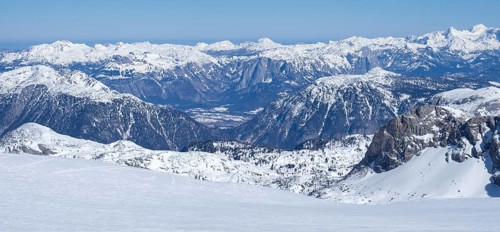 Blue sky over winter landscape