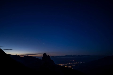 Blue hour over the Rhine valley