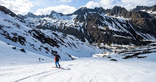 Ski tourers on the descent