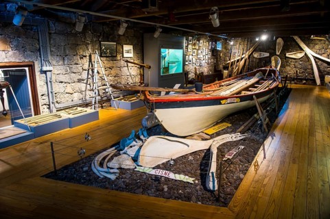 Old whaling equipment in the whaling museum of Lajes