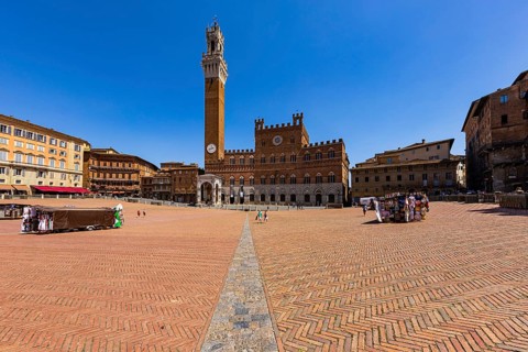Brick pavement at the Piazza del Campo
