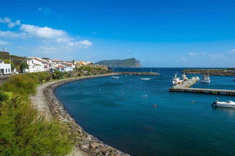 Overlook over the harbour of Sao Mateus de Calheta