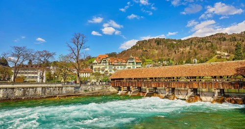 View over the Aare and historic upper lock