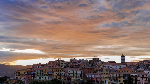 Evening mood over the idyllic mountain village of Capoliveri