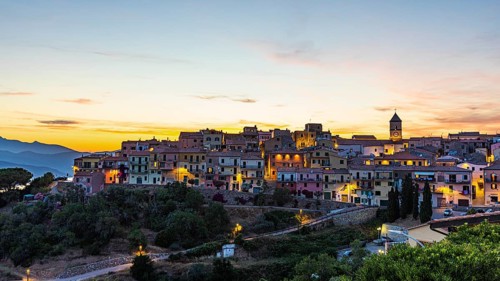 Evening mood over the idyllic mountain village of Capoliveri