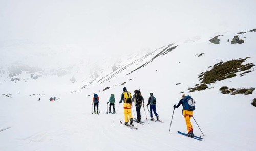 Ski tourers in winter