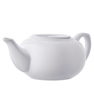 Big and clean ceramic teapot isolated on white