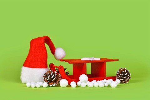 Seasonal Christmas decoration with miniature slide