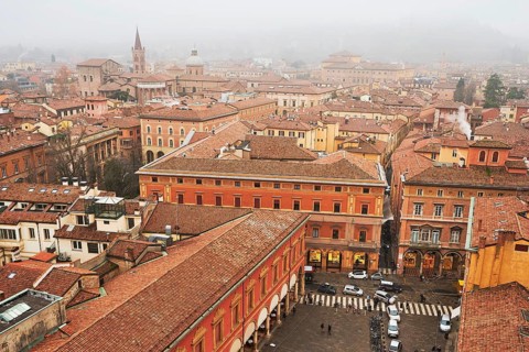 View of the old town from the Asinelli Tower