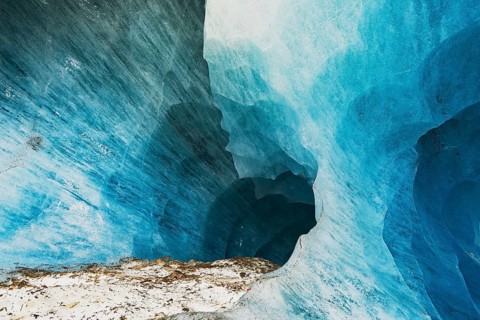 Ice tunnel in the Rhone Glacier