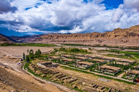 Overlook over the fertile valley of the kingdom of Guge