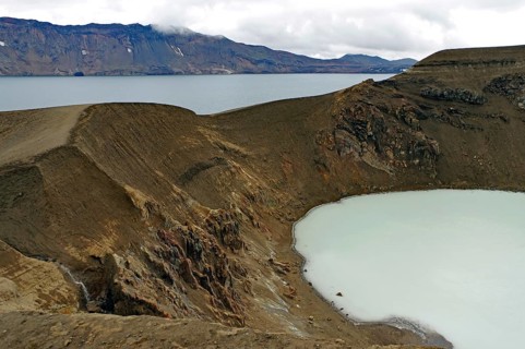 Crater lakes filled with water