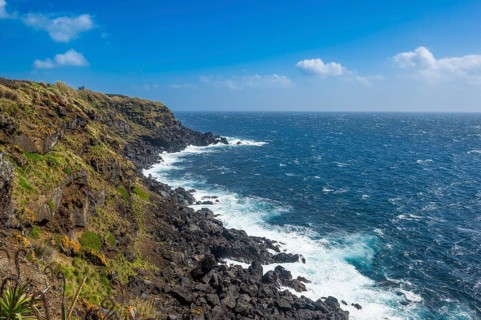 Rocky coastline in the Island of Terceira
