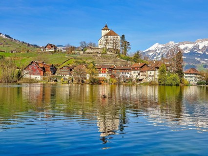 Werdenberg Castle with Old Town on Lake Werdenberg
