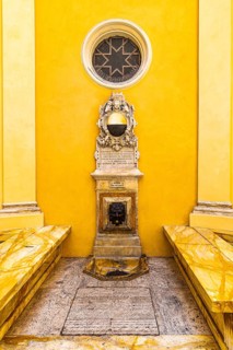 Fountain bordered with marble