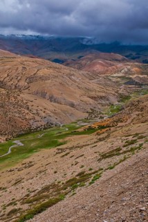 Green creek along the road from Lake Manasarovar to the kingdom of Guge