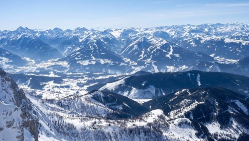 Blue sky over winter landscape