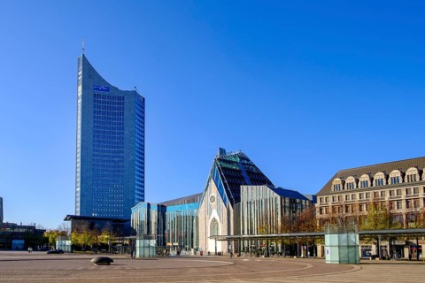 City high-rise and university with Paulinum