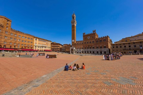 Brick pavement at the Piazza del Campo
