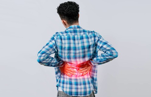 Man with spine and lower back problems