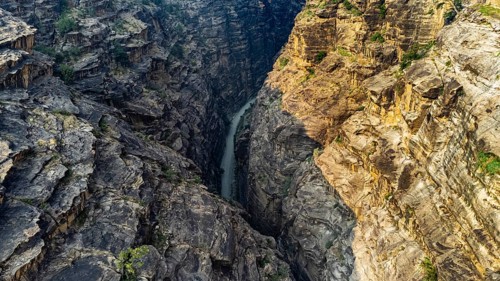 Aerial of the Wadi Lajab canyon