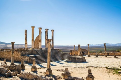 Well-preserved roman ruins in Volubilis