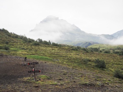Signs on hiking trail
